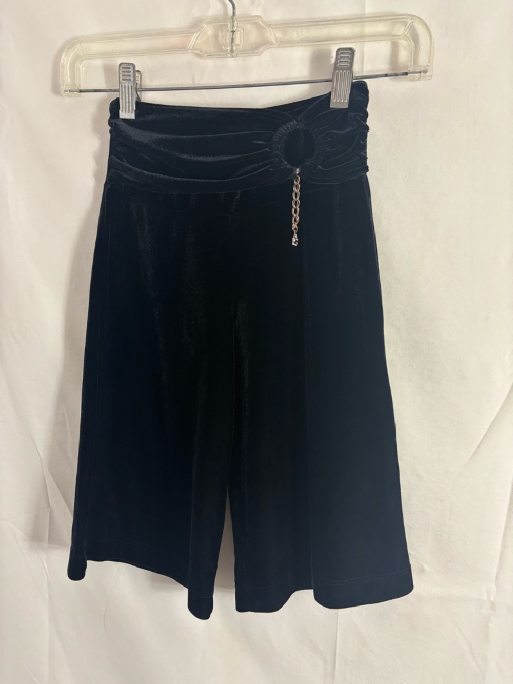 VTG Y2K Little Girl’s Pull On Black Velvet Belted‎ Charmed Gaucho Pants Size 5